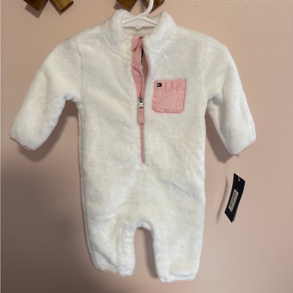 Tommy Hilfiger White and Pink Cozy One Piece